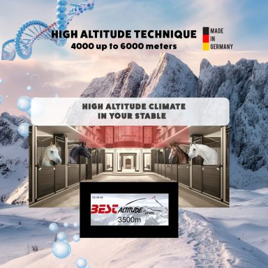 Dubai High Altitude Training Center für Pferde Hochgebirgstechniken zur Verbesserung des Stallklimas für Pferde.